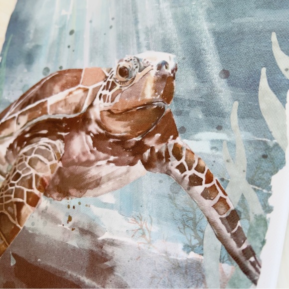 ❌ SOLD ❌ Turtle 🐢 wall art picture print hanging ocean sea 🌊 blue brown 8x10 - Picture 4 of 6
